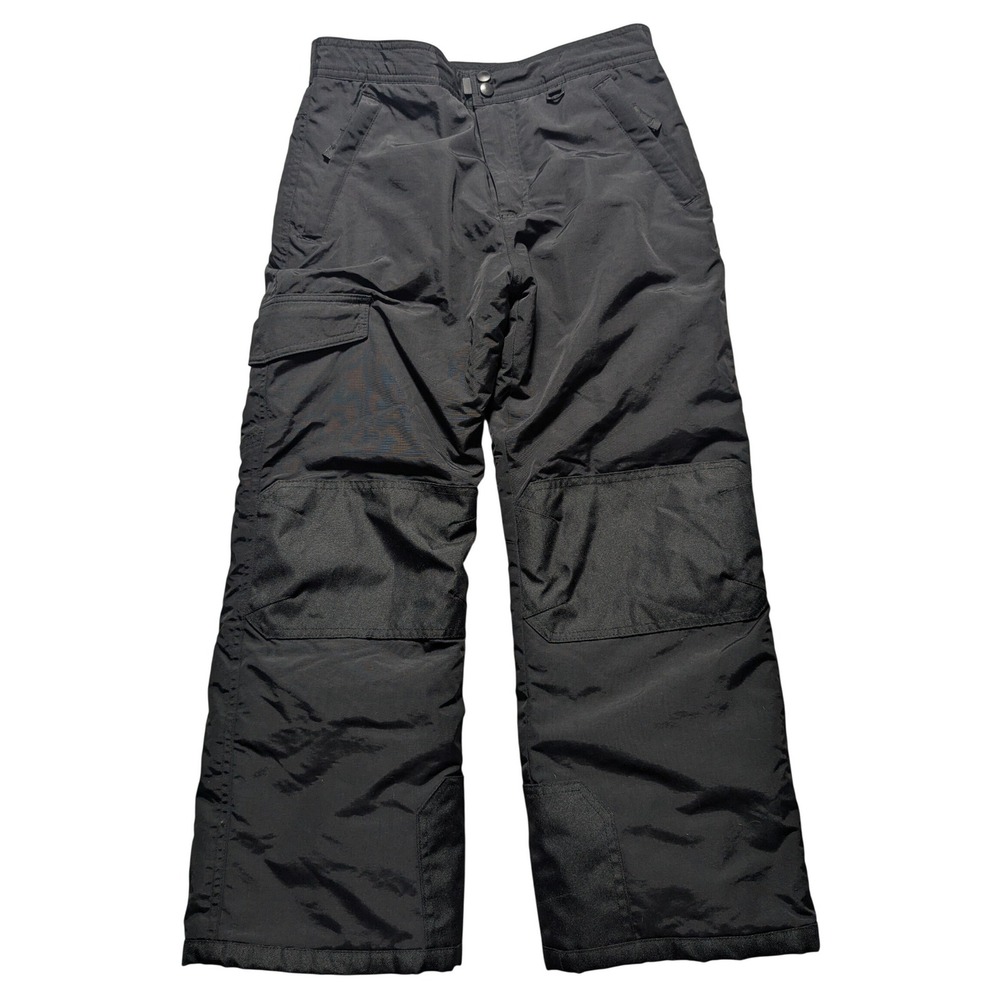 Slalom Kids Black Insulated Snow Pants Youth XL 14/16 Reinforced Knee EUC